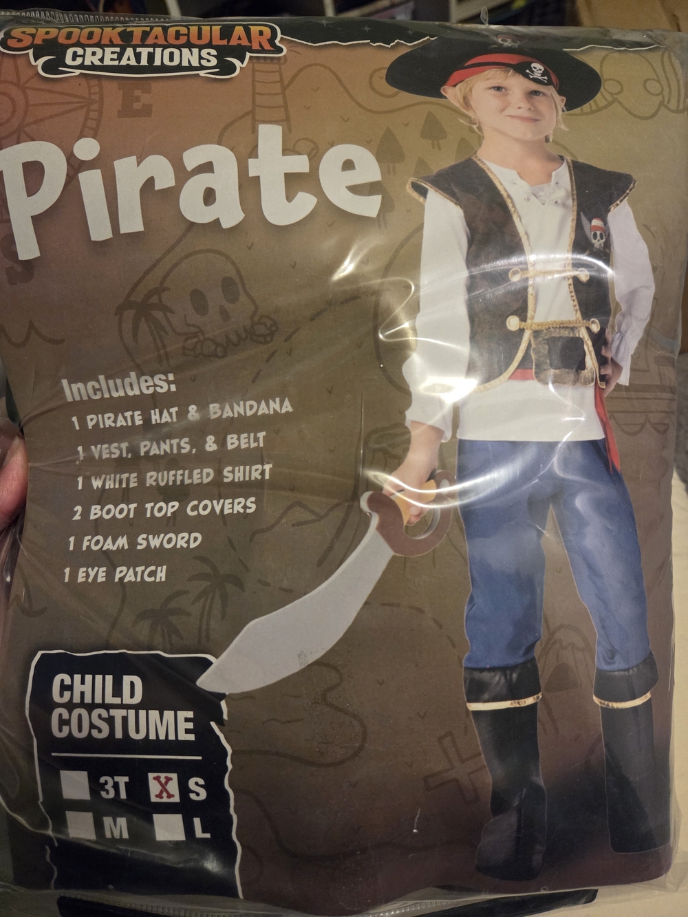 Spooktacular Creations Kids Pirate Costume - Black, White, Blue